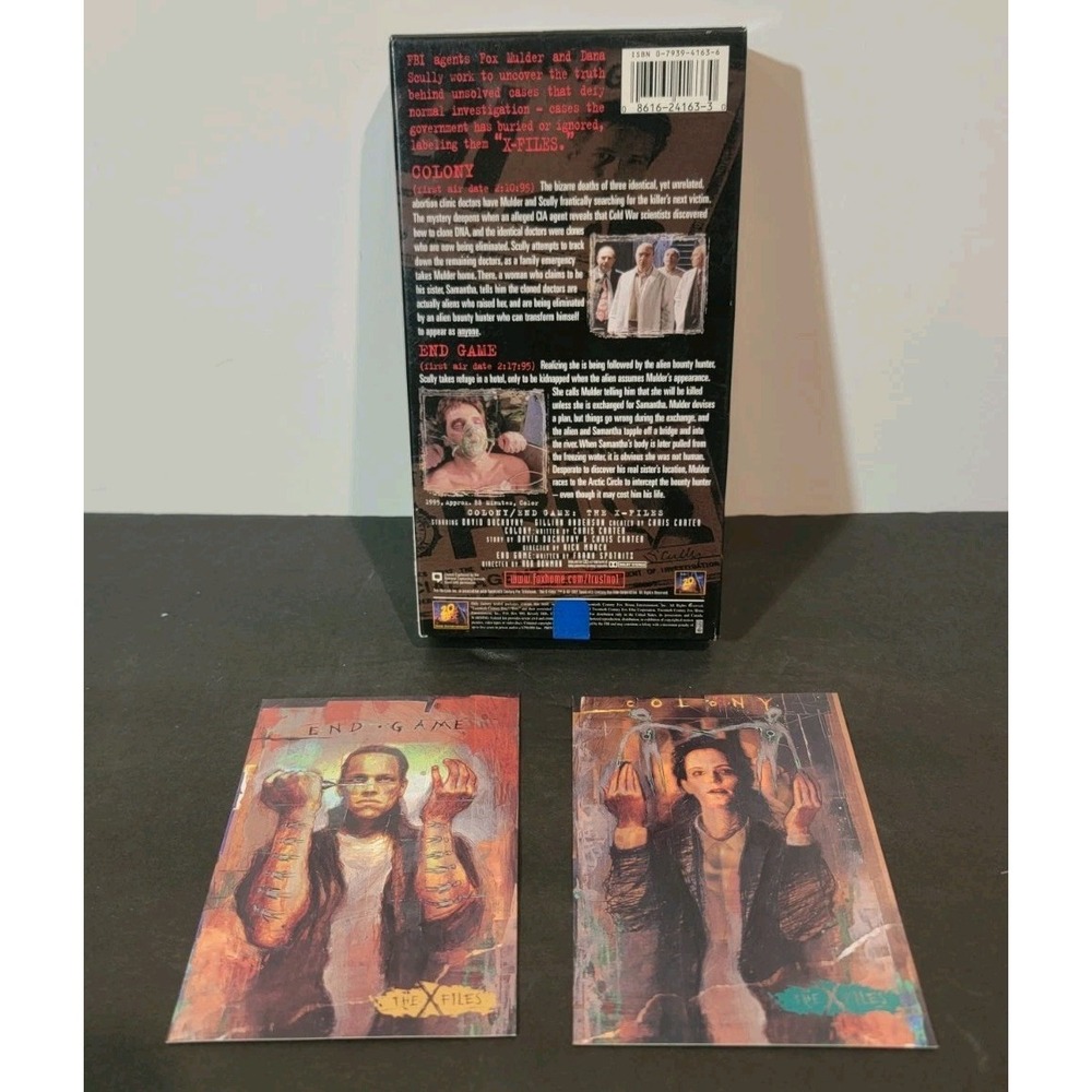 1997 The X-Files - Colony/End Game VHS Tape With (2)‎ Promo Art Cards - Picture 4 of 5